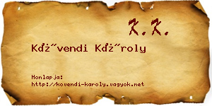 Kövendi Károly névjegykártya