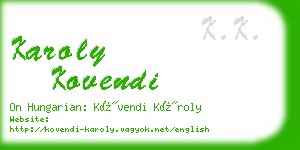 karoly kovendi business card